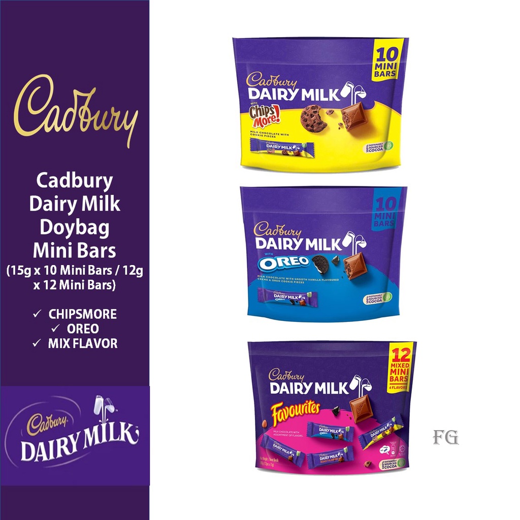 Cadbury Dairy Milk Mini Bars Doybag (15g x 10 Mini Bars 12g x 12 Mini Bars) Shopee Malaysia