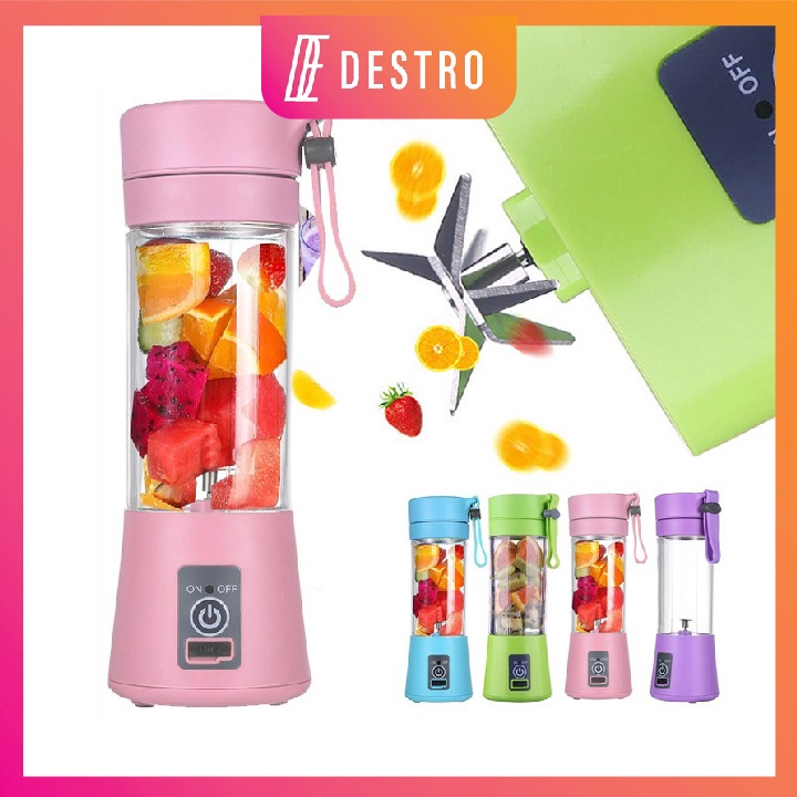 Destro Portable USB Rechargeable Fruit Juice Blender Juice Maker Juicer Blender Mixer 380ML 果汁机