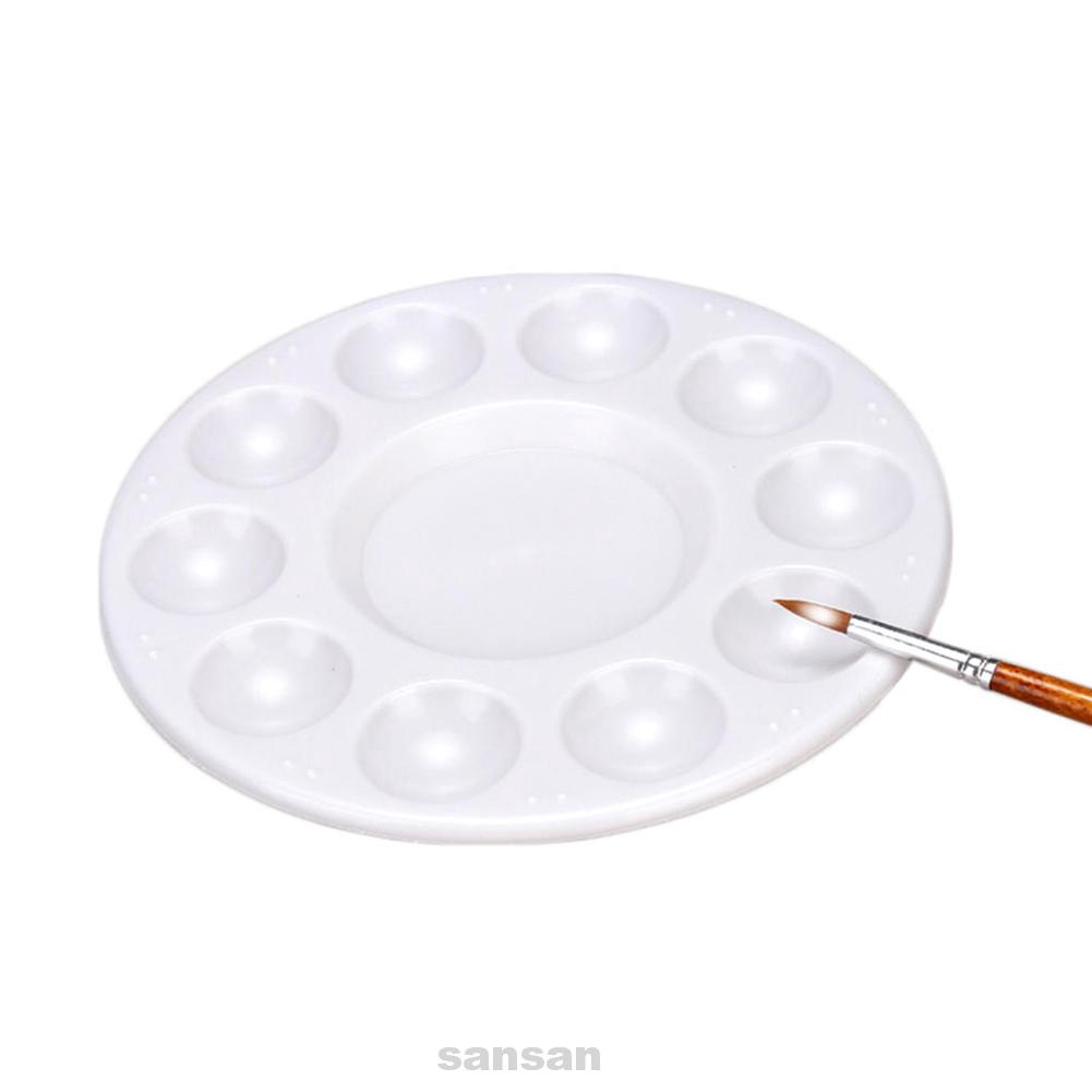 Round Shape Plastic White Paint Mixing Palette Tray for Kids Art Painting Tool