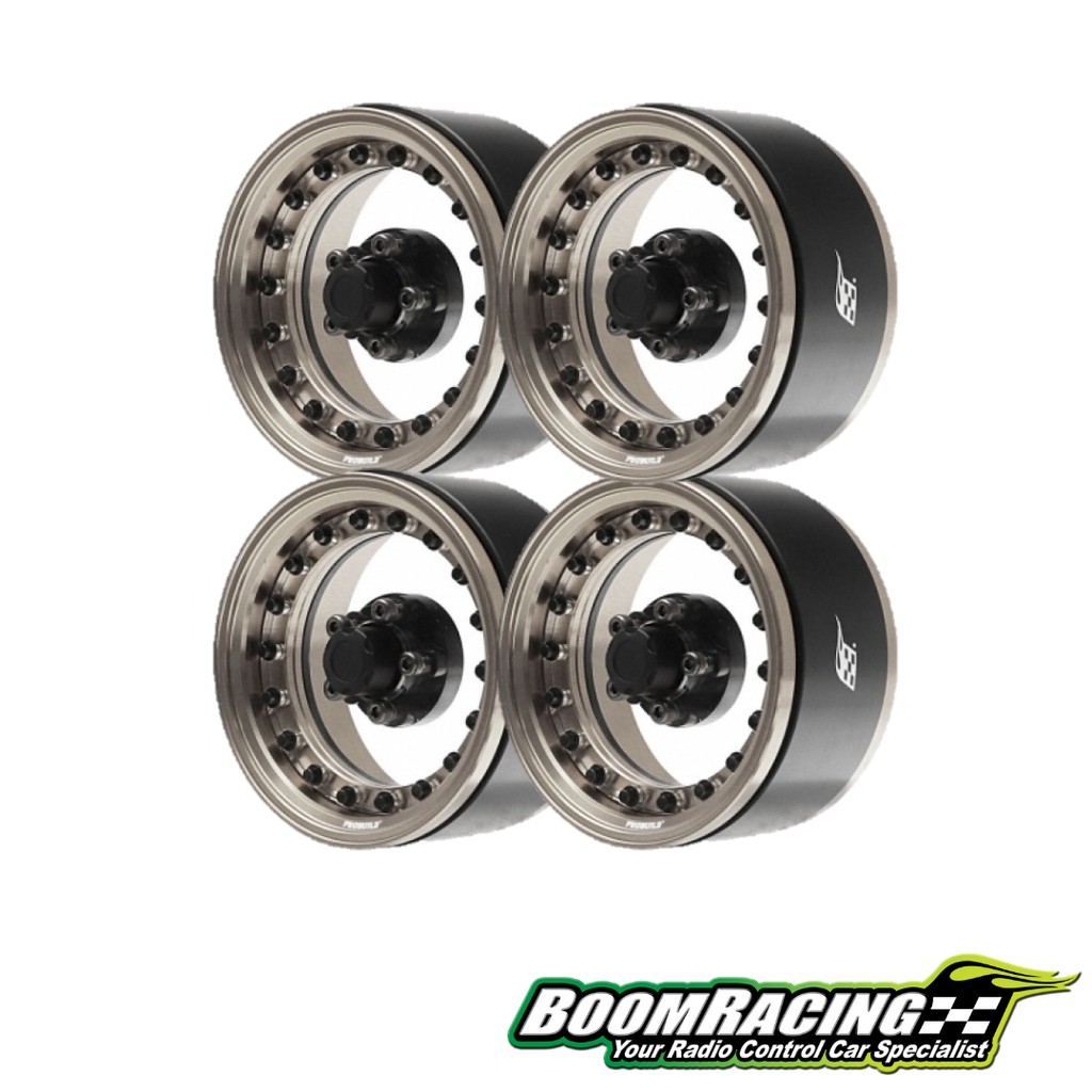 Boom Racing PROBUILD BRPB007GMA 1.9" CAL 5-LUG Adjustable Offset Customizable Beadlock Wheels Clear (2 pcs/box) rim rims