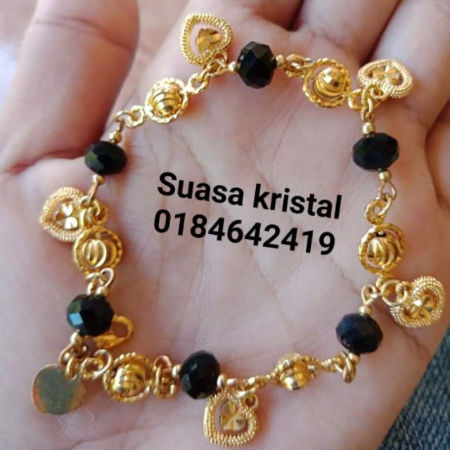  Gelang  emas suasa  kristal swarovski jed mutiara Shopee 