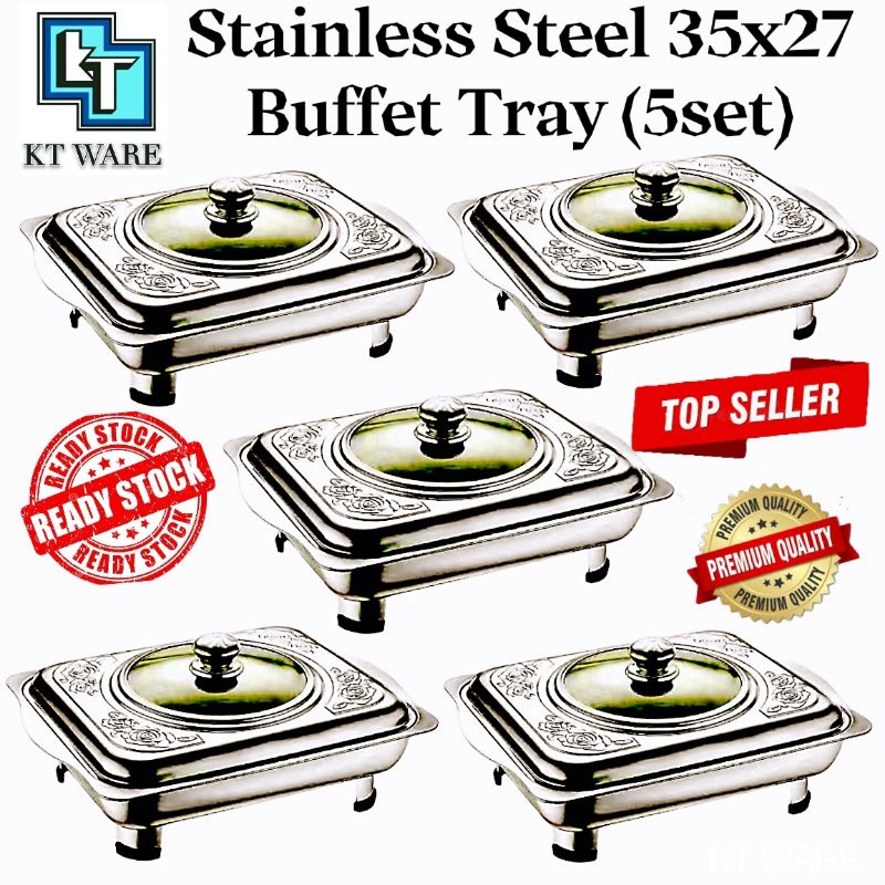 KT WARE 5 set 35x27 BUFFET EMBOSSED / BUFFET TRAY SET / BUFFET FOOD