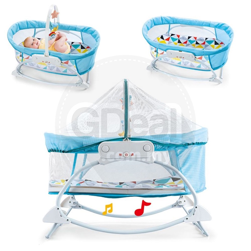 GDeal Baby Cradle Shaker Newborn Smart Bed With Mosquito Net Comfortable Sleeping Bed