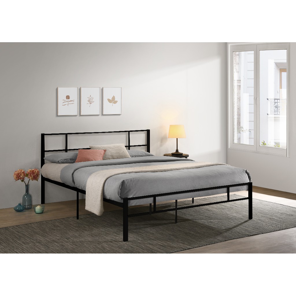 GILLIAN Metal Bed Queen Size Bed Frame Queen Bed Frame Rangka Katil ...