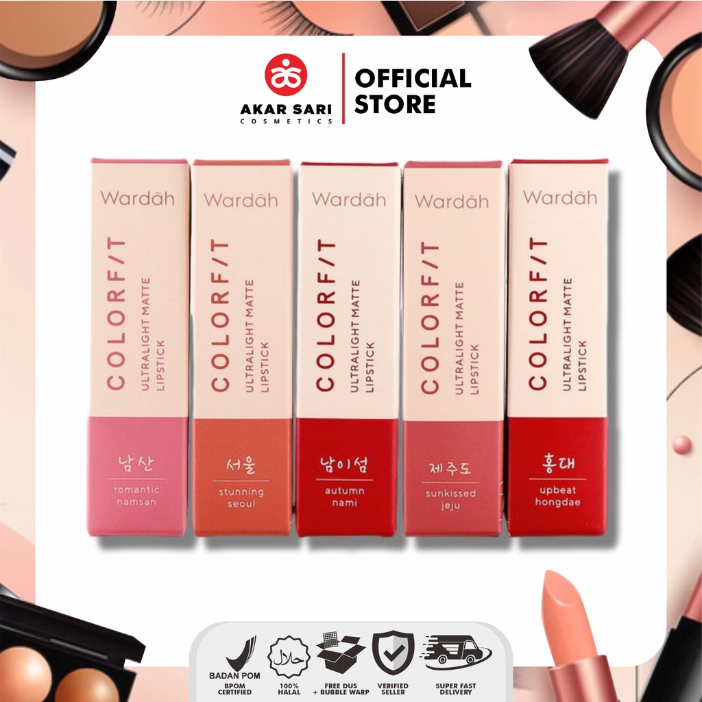 WARDAH COLORFIT ULTRALIGHT MATTE LIPSTICK 01- 08 | KOREA EDITION 09 - 13 | Lipmatte Lipstick