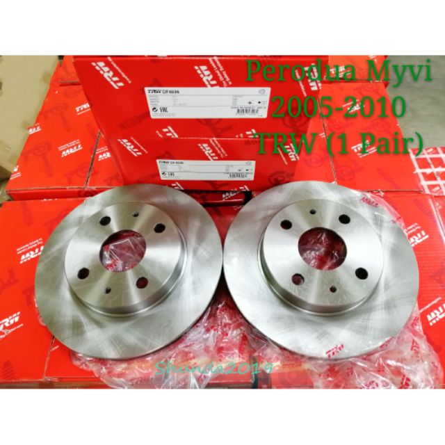 1 Pair TRW Perodua Myvi 20052010 1.0/1.3 Front Brake Disc Rotor DF4696