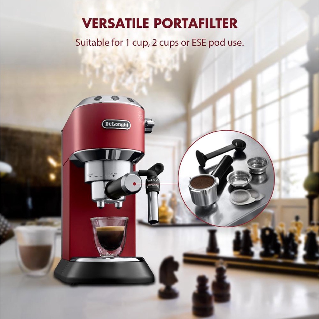 Delonghi Dedica Style Pump Espresso Coffee Machine EC685.R / EC685.BK