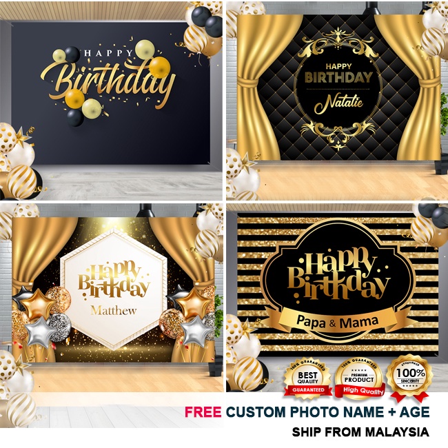 Birthday Banner / Birthday Backdrop / Hari Jadi - Classic / Simple Nice |  Shopee Malaysia