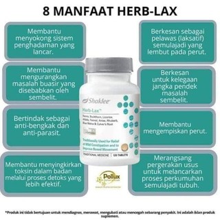 Shaklee Herb-Lax Herblax Detox Usus Sembelit (120 Tablets) Original ...