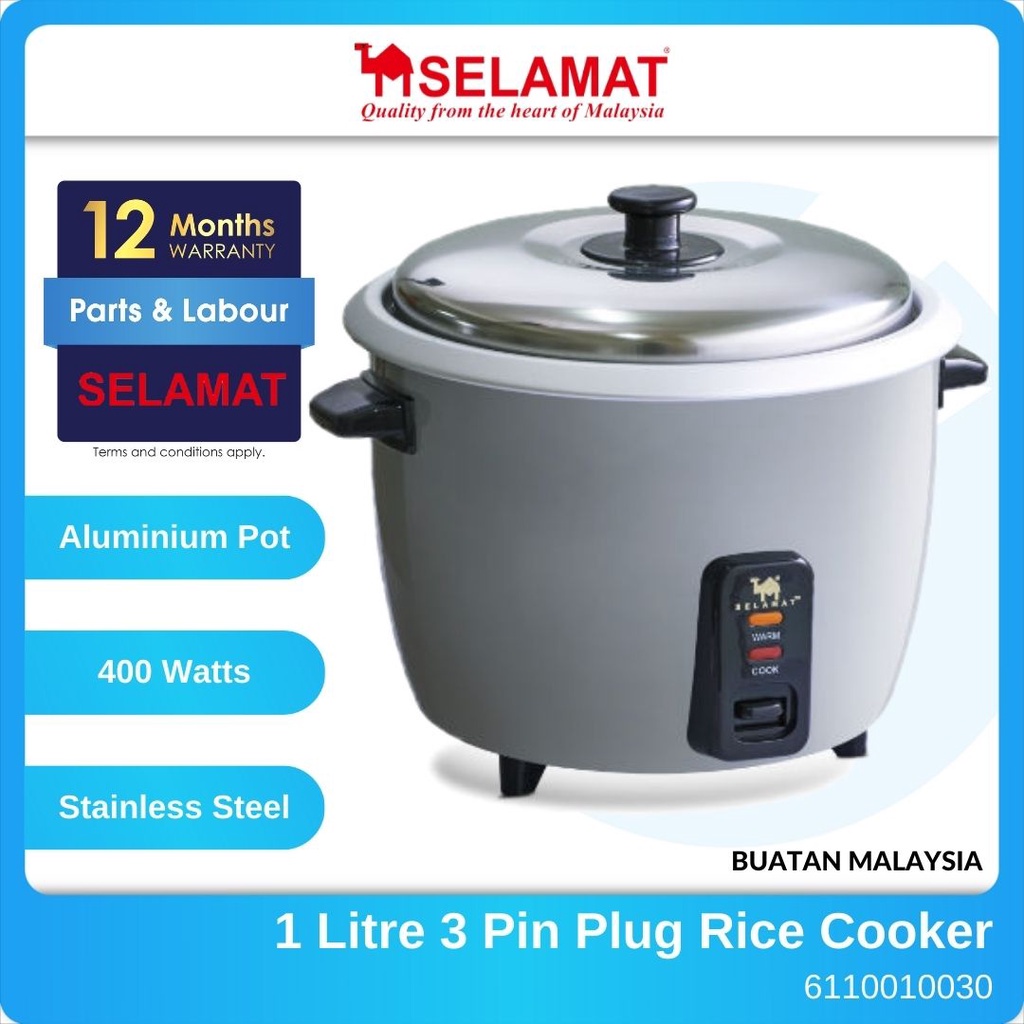 rice cooker SELAMAT 1 Litre 3 Pin Plug Rice Cooker with High Quality ...