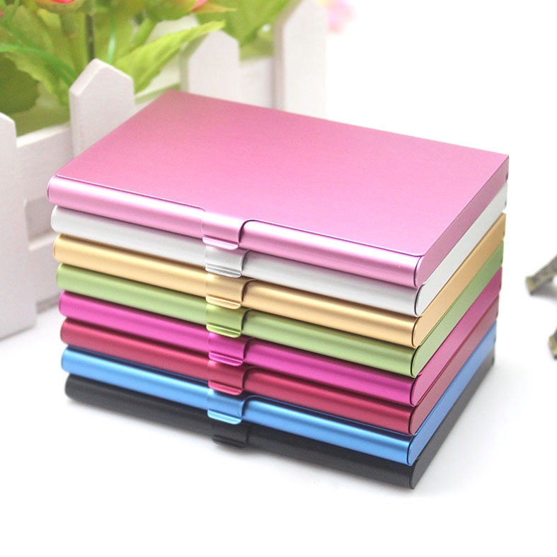 Business Card Case Stainless Steel Aluminum Holder Metal Box Cover