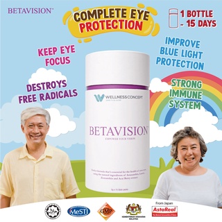 BetaVision Eye Health Adult Eye Care Vision Supplement 护眼睛保健品 Astaxanthin Lutein Zeaxanthin Dry Eye Cataract Short Sight