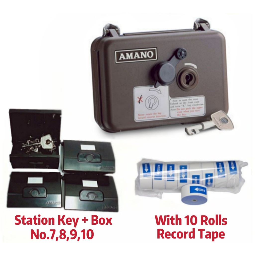 Amano PR600 Watchman Clock (1 Unit) + Station Key No.7,8,9,10 With Box