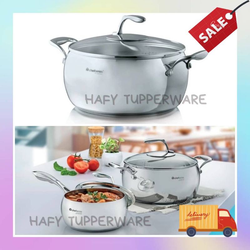 💥LOW PRICE💥Tupperware Chef Series Casserole Pot (1) 5.7L / Chef Series Saucepan (1) 2.4L