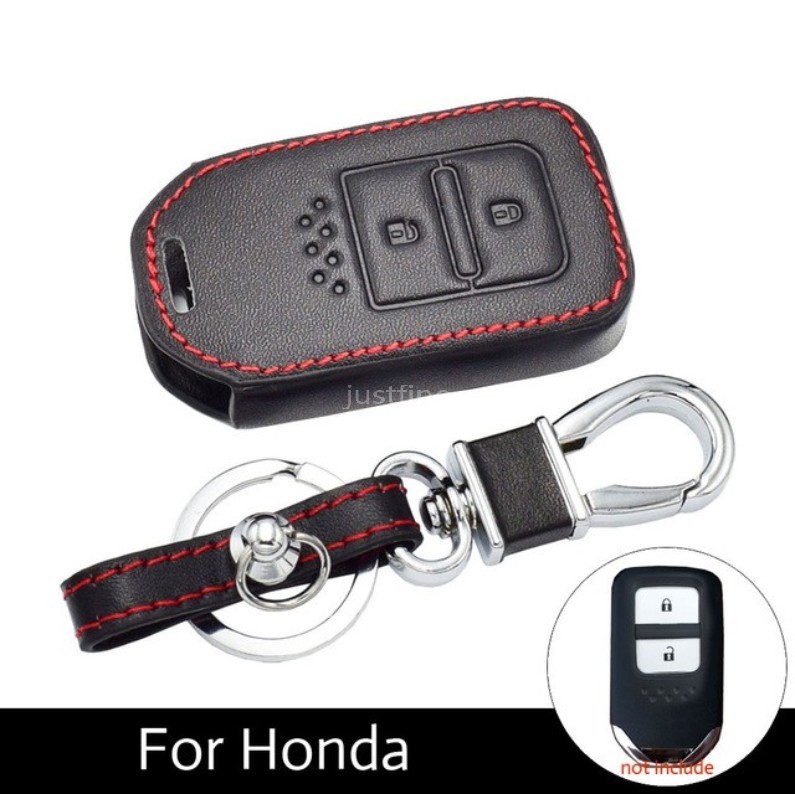 Leather Key Holder Fob Fit For Honda CR-V City Accord Keyring Bag Box Cover Trim