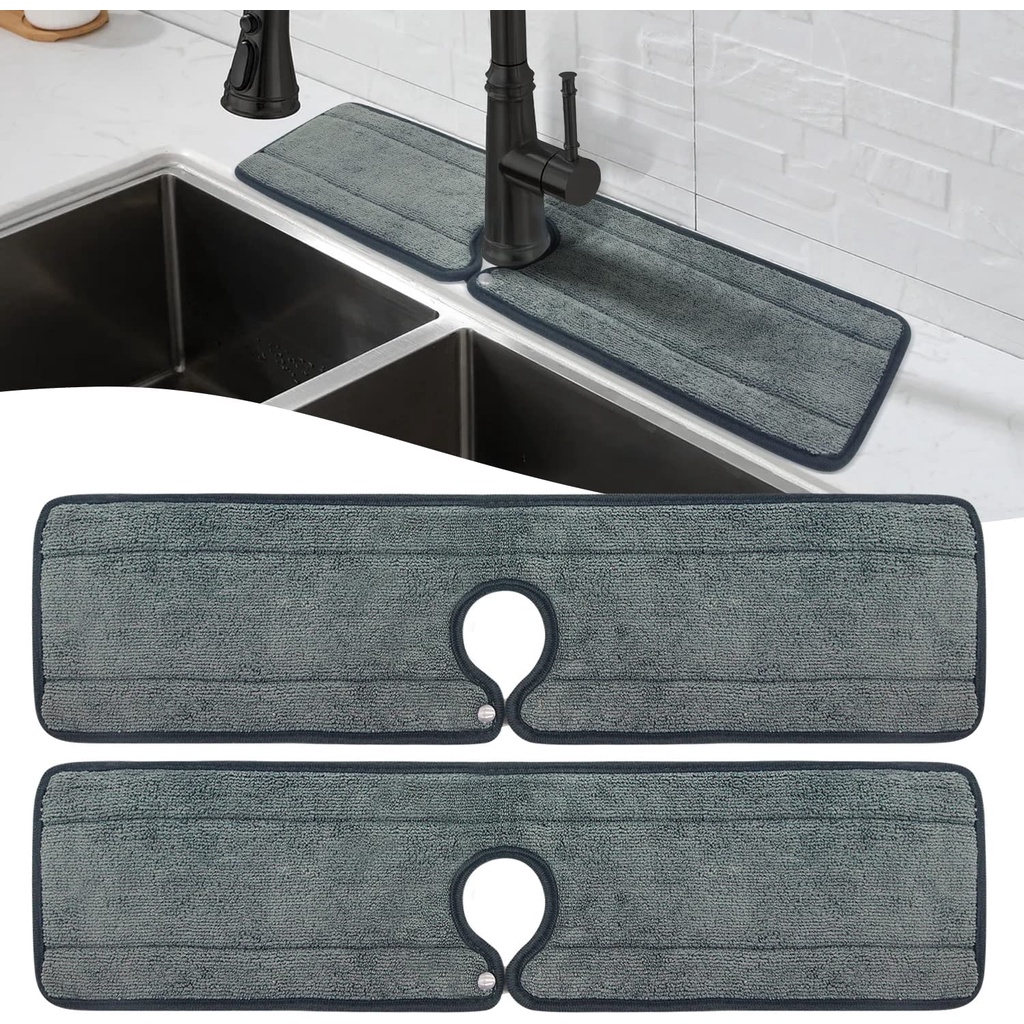 Long Kitchen Faucet Absorbent Mat, Water Splash Guard for Sink, Faucet