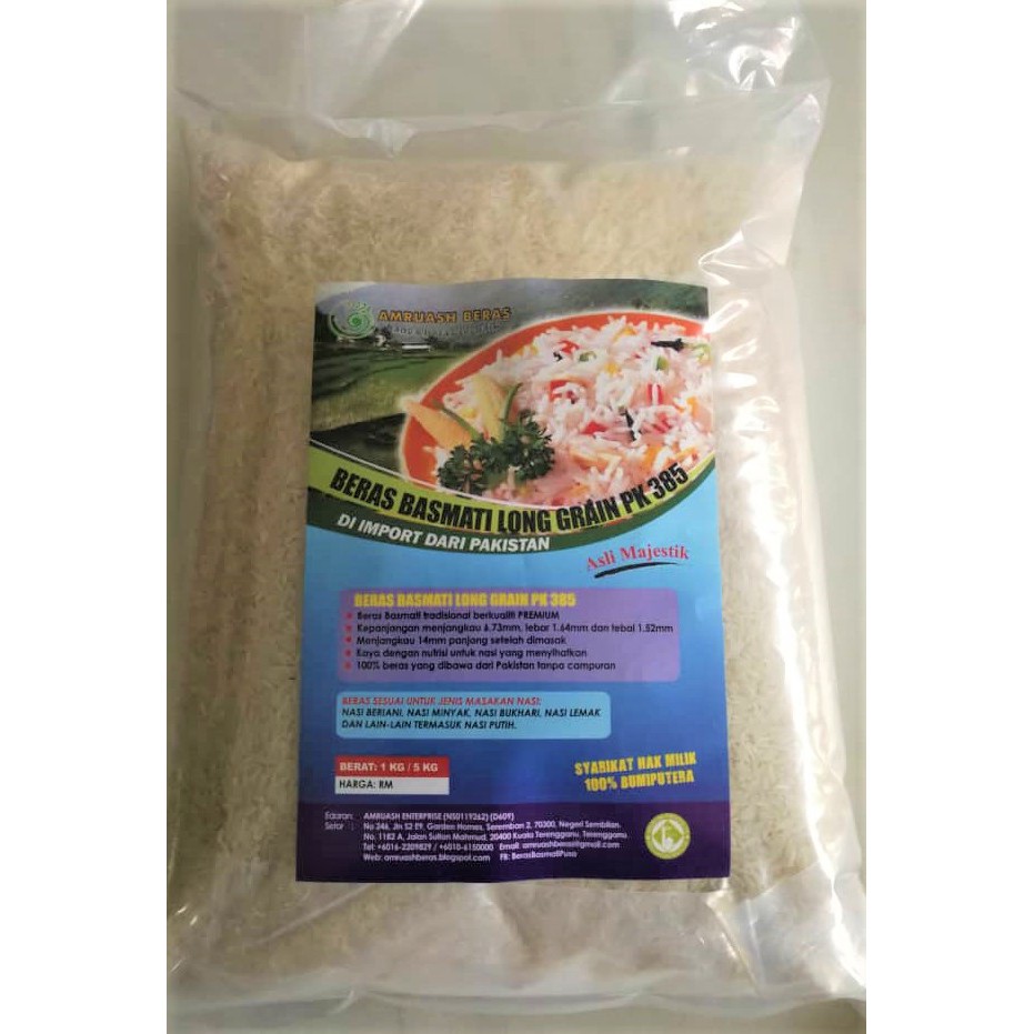 Amruash Majestic Beras Beras Basmati Long Grain White Rice Pk 385 Pack 5 Kg Malaysia