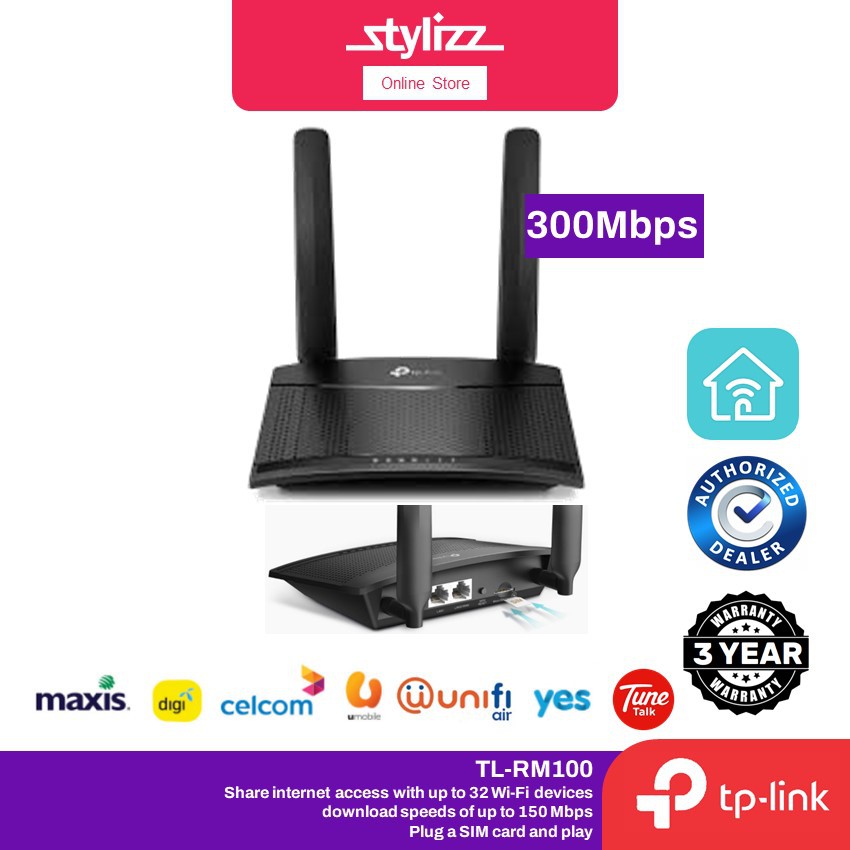 Tp Link Tl Mr100 Wireless N300 4g Lte Mobile Direct Sim Modem Router Shopee Malaysia