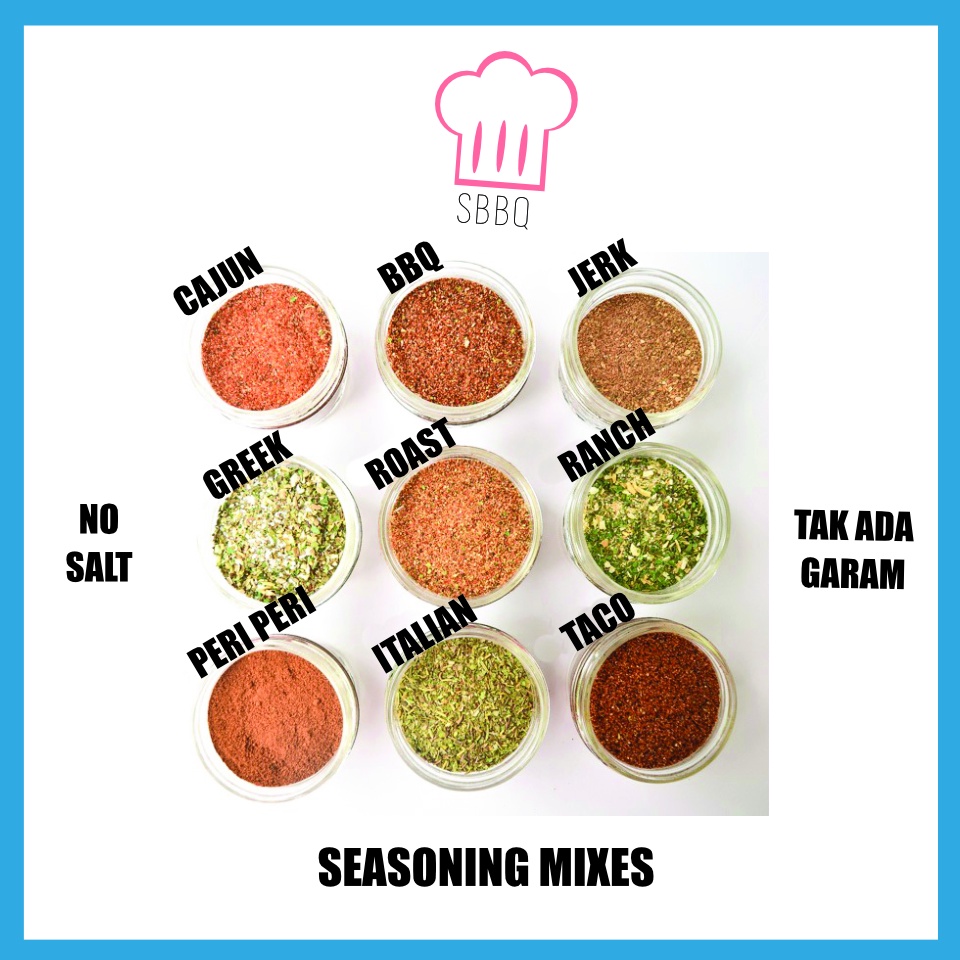 100G SEASONING MIX | REMPAH CAMPURAN | TACO CAJUN PERI PERI ROAST CHICKEN KAMBING GREEK RANCH STEAK BBQ ITALIAN