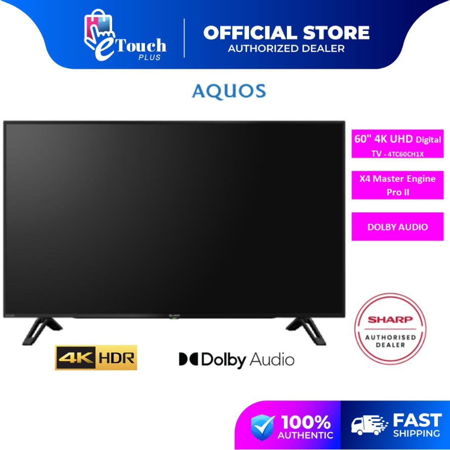 Sharp 4K UHD Digital TV 4TC60CH1X Aquos Television Televisyen