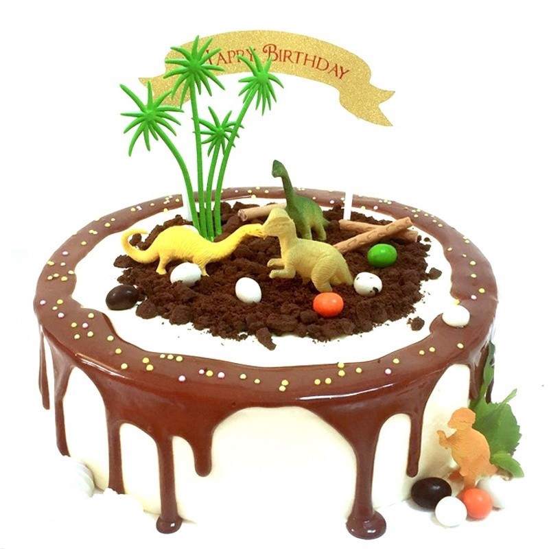 16pcs Set Jungle Dinosaur Cake Baking Decoration Home Birthday