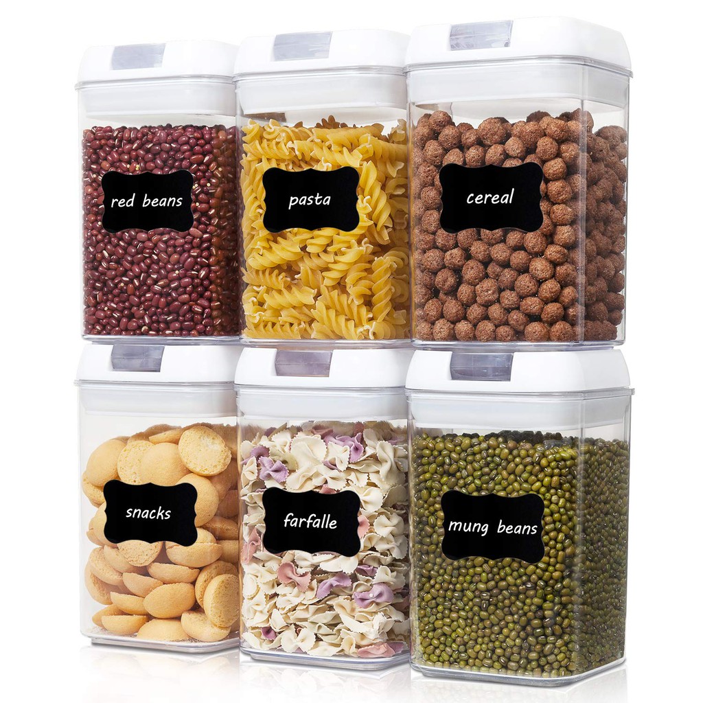 Airtight Food Storage Containers 6 Pieces Bpa Free Plastic Cereal