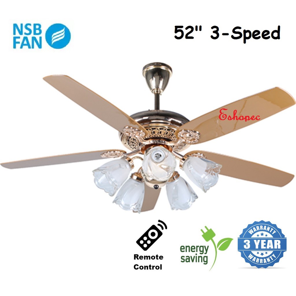 Nsb Aloha 5 Blades Ceiling Fan 52 Gd Shopee Malaysia