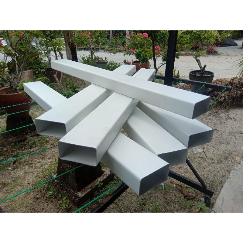 1 METER - Hydroponik Pipe / Paip Hidroponik / PVC Rectangular Pipe (4x2 ...