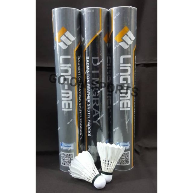 LING MEI SHUTTLECOCKS BADMINTON (DIMGRAY) 1 TUBE = 12 PIECES | Shopee ...