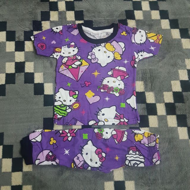 NEW] Pyjamas Hello Kitty Purple Printed for kids 2-12y  Shopee 