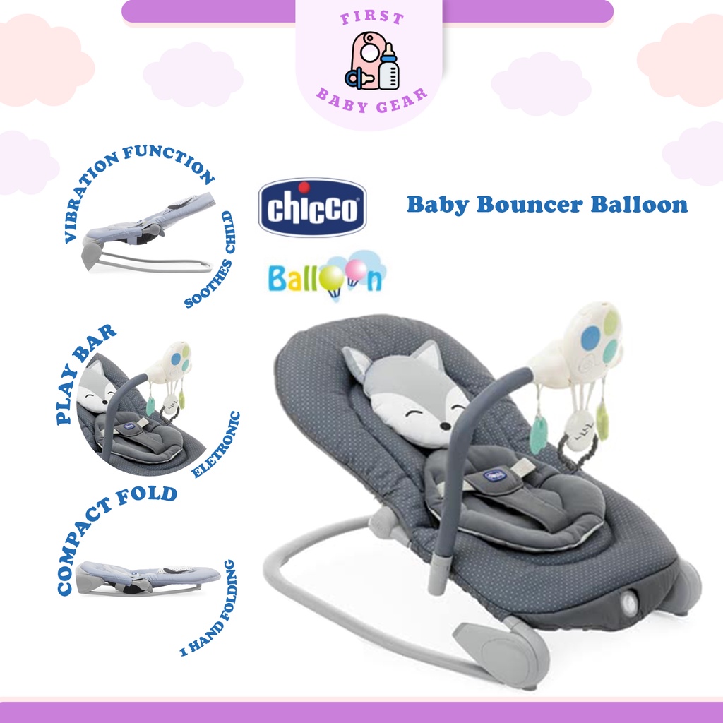 [With Vibration Mode] First Baby Gear Chicco Baby Bouncer Balloon