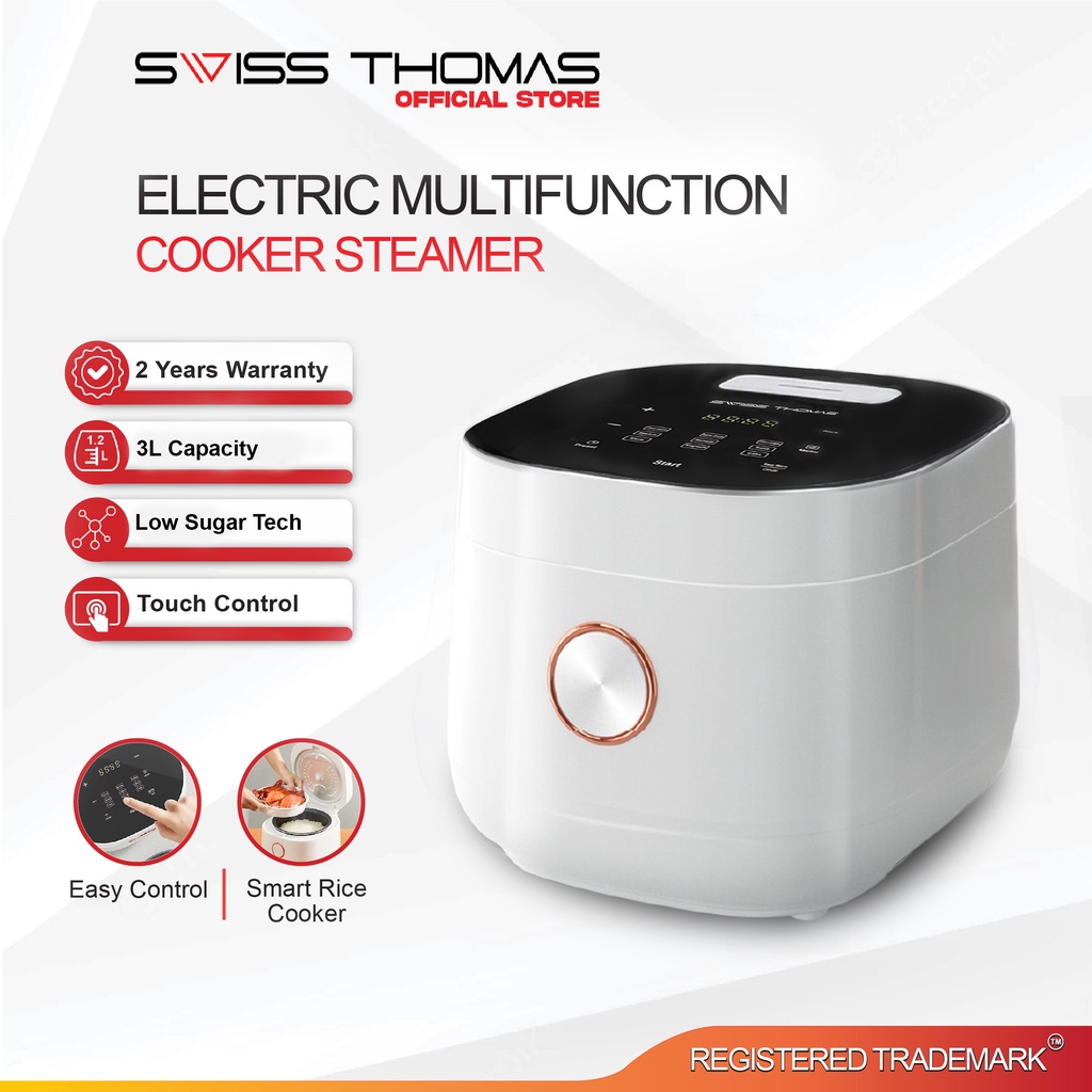 SwissThomas Electric Rice Cooker Multifunction Low Sugar Technology