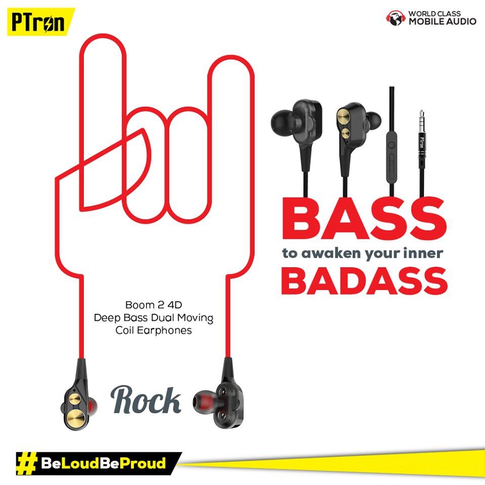 ptron boom 4d earphone deep bass