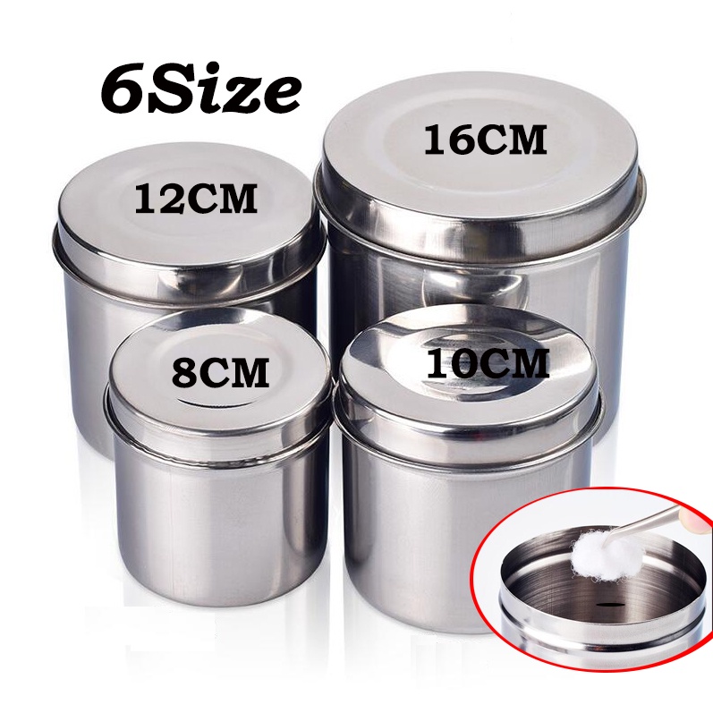 Dental Tools Stainless Steel Cotton Alcohol Disinfection Tank Container Medicine Box