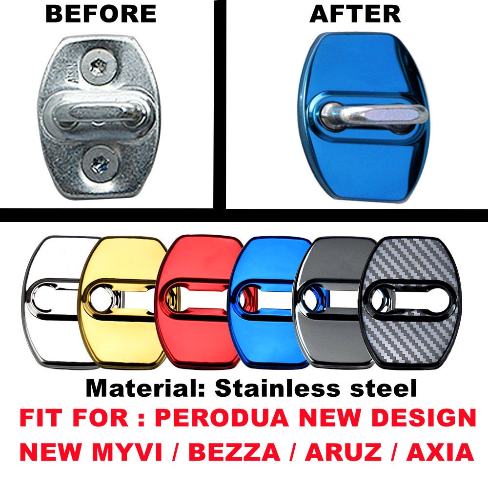 Reliable Quality 4PCS Car Door Lock Cover PERODUA MYVI ARUZ BEZZA AXIA ALZA VIVA ATIVA Auto Protect Case Decoration P... - Image 4