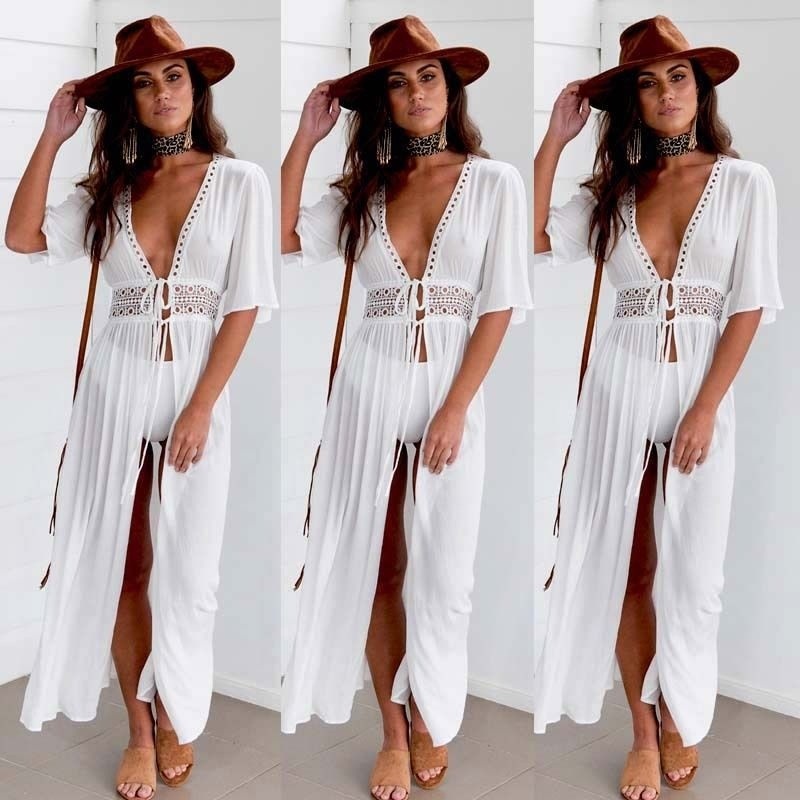 long sleeve maxi beach cover up