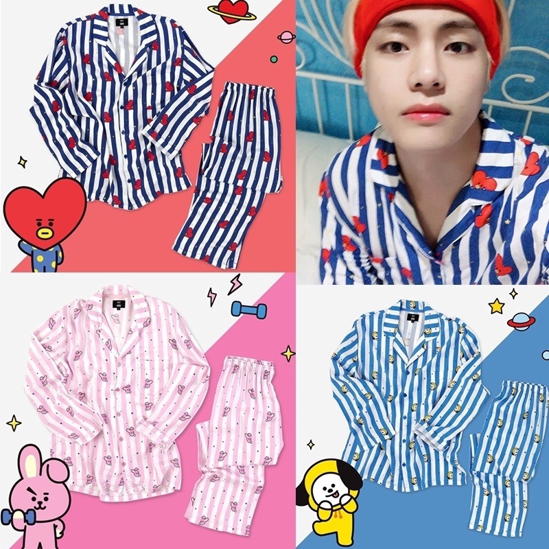 BT21 women's pajamas set BTS JUNG KOOK JIMIN V same cotton pajamas