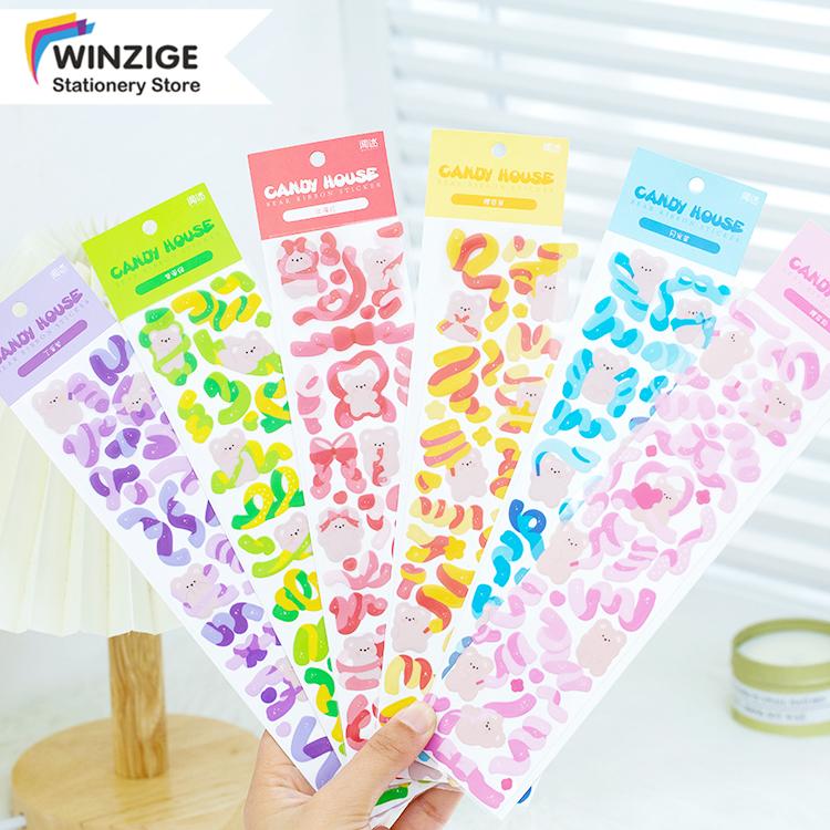 Winzige 2sheets Korean Stickers Cute Bear Stciker Journal Scrapbooking