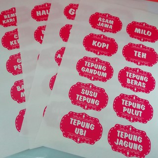  Sticker  Label  Dapur  Untuk Bahan  Masakan 40Pcs Shopee 