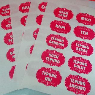  Sticker  Label  Dapur  Untuk Bahan  Masakan 40Pcs Shopee 