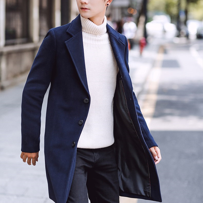Men Woolen Coats Casual Business Trench Coat Mens Leisure Overcoat Male  Punk Style Blends Dust Coats Slim Long Jackets | Shopee Malaysia