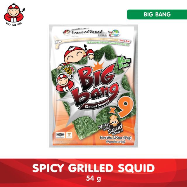 Tao Kae Noi Big Bang Grilled Seaweed Spicy Grilled Squid 50g 1