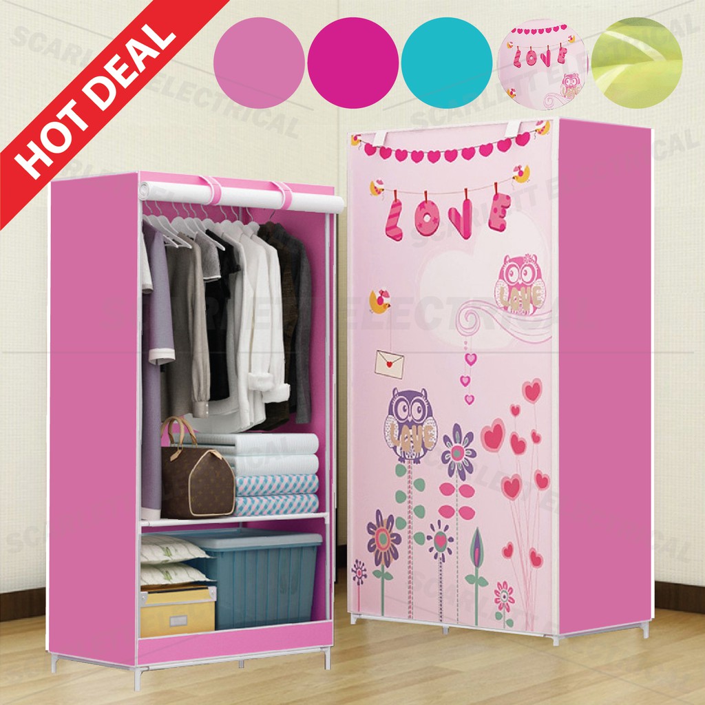 Wardrobe Single Panoramic Pattern Plain Closet Clothe Organise