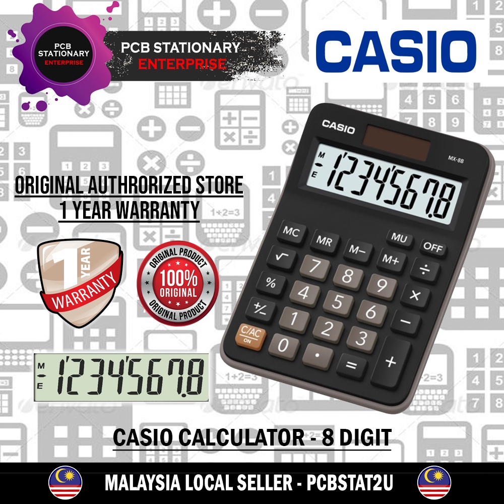 Casio MX8B 8Digit Calculator (New Stock July 2020) Shopee Malaysia