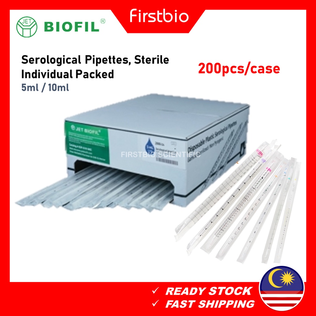 JETBIOFIL Serological Pipette, Sterile, Individually Packed 5ml 10ml