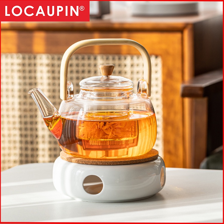 Locaupin 20 to150℃ Borosilicate Glass Teapot Set Teabloom Stovetop