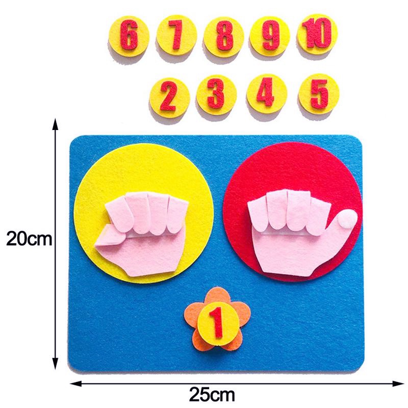 Kid Montessori Math Toy Felt Finger Numbers Puzzle Matching Toddler Counting Fingers Intelligence Early Learning Toys