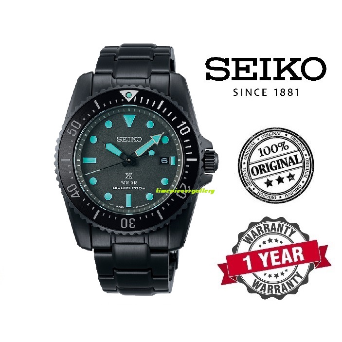 Seiko Prospex Solar Black Series Night Vision - SNE587P1 | Shopee Malaysia