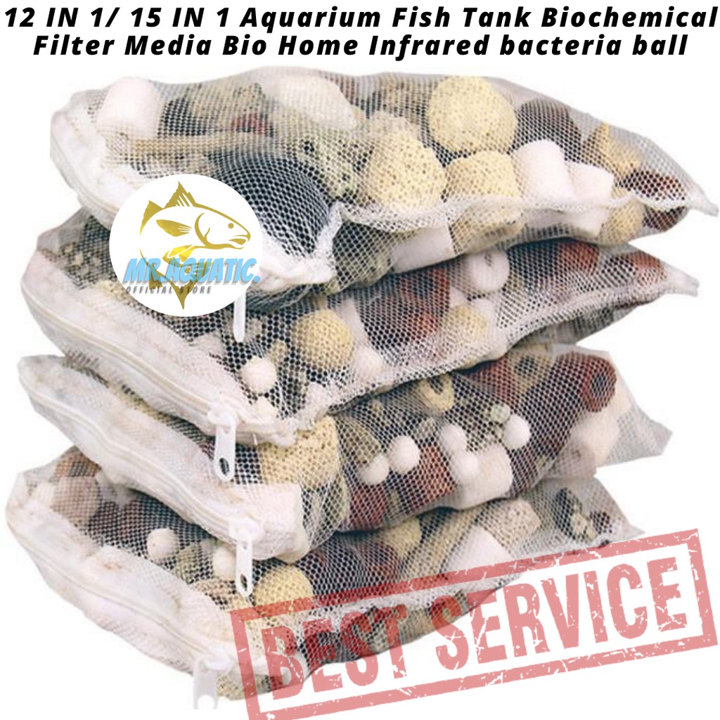 (Ready Stock) 12 IN 1/ 15 IN 1 Aquarium Fish Tank Biochemical Filter ...