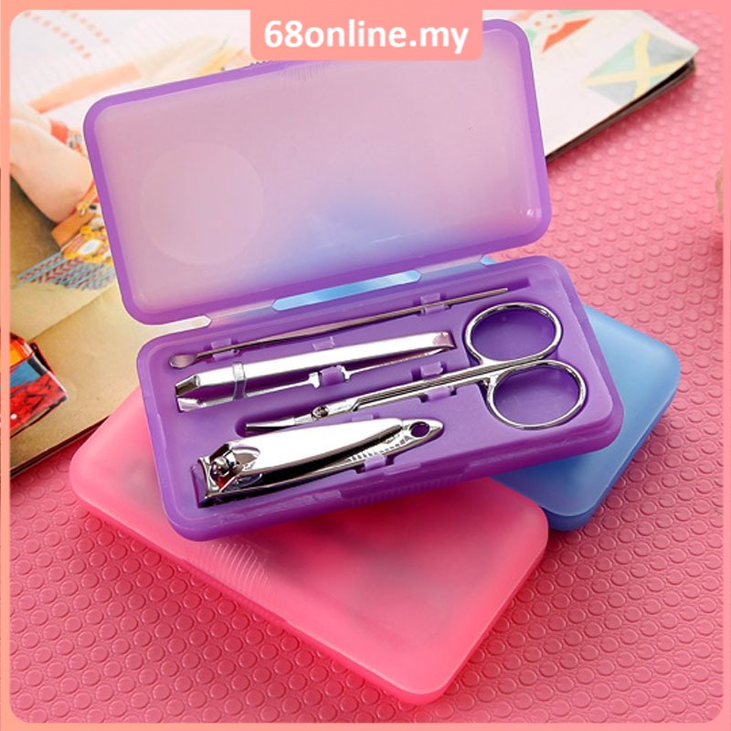 [Johor Seller] 4Pcs Set Manicure Set Pedicure Clipper Beauty Scissor Nail Travel Tool Set Doorgift Pemotong Kuku 迷你美甲套装